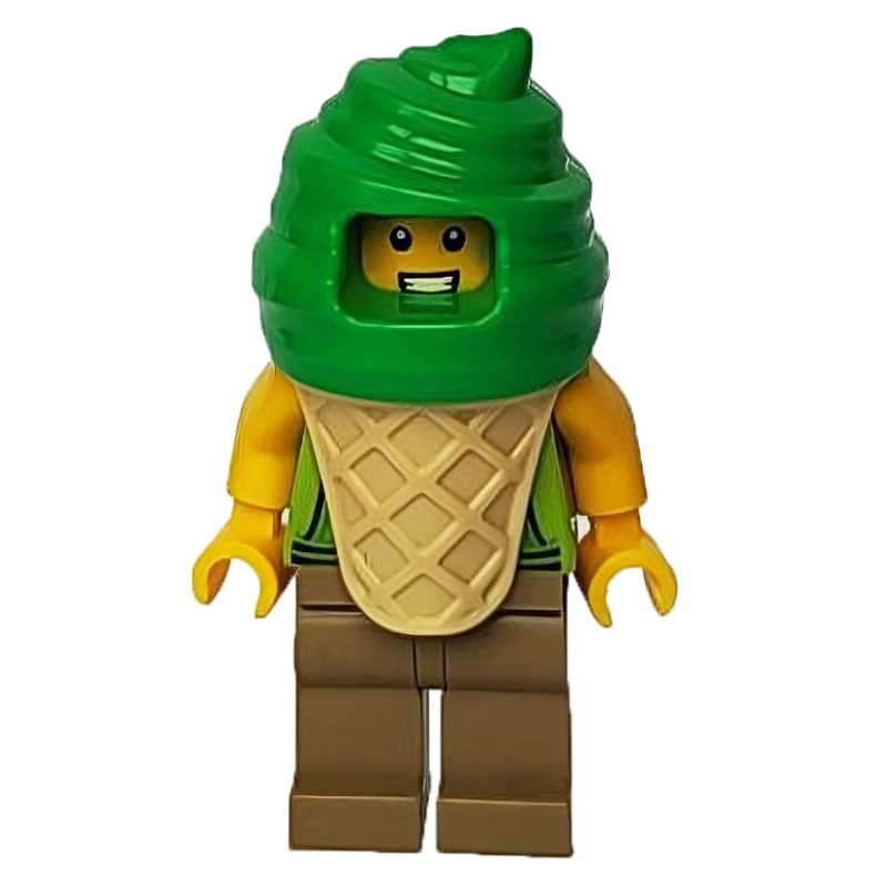 LEGO Ice Cream Vendor, Bright Green Ice Cream Suit (fig-012002)