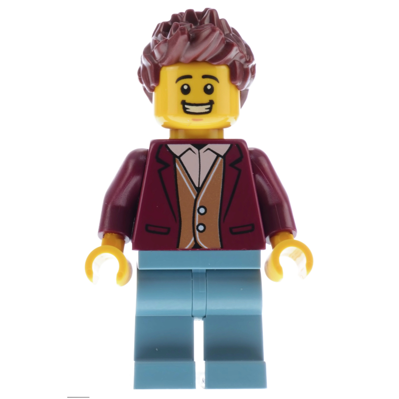 LEGO Man, Dark Red Jacket, Sand Blue Legs (fig-012009)