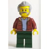 Man, Dark Red Jacket, Dark Green Legs, Light Bluish Gray Hair and Beard