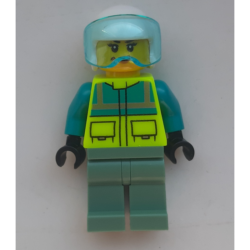 LEGO Pilot, Vibrant Yellow Jacket, Sand Green Legs, White Helmet (fig-012015)