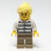 Criminal, Prison Shirt, Dark Tan Legs, Bright Light Yellow Hair