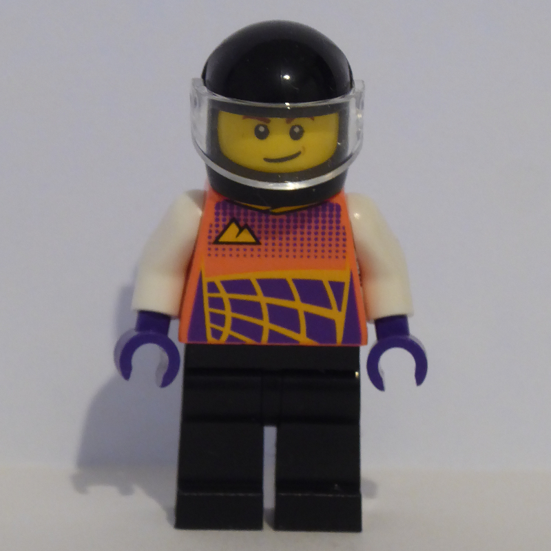 LEGO Racer, Coral Race Jacket, Black Helmet (fig-012031)