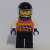Racer, Coral Race Jacket, Black Helmet