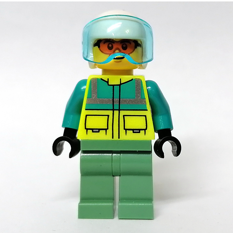 LEGO Pilot, Vibrant Yellow Safety Vest, White Helmet (fig-012037)