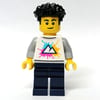Man, White Shirt, Dark Blue Legs, Black Hair