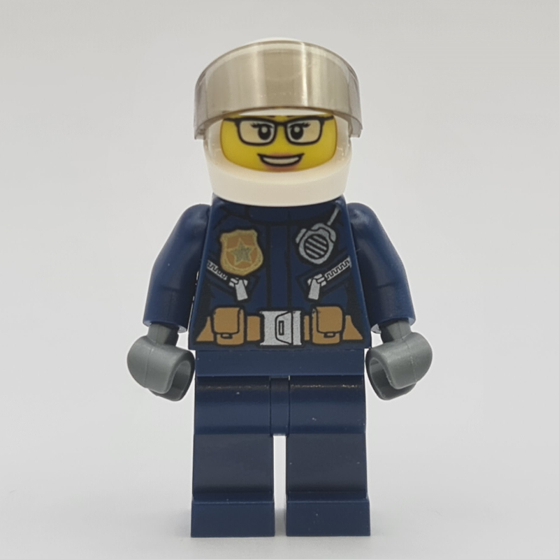 LEGO Policewoman, Dark Blue Uniform, White Helmet (fig-012064)