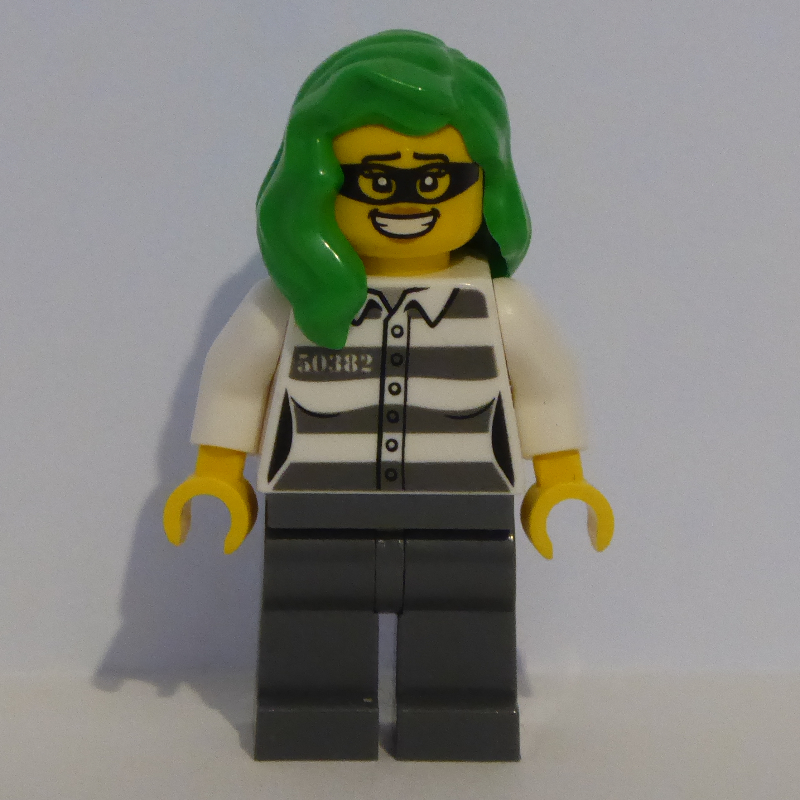 LEGO Criminal, Prison Shirt, Bright Green Hair (fig-012065)