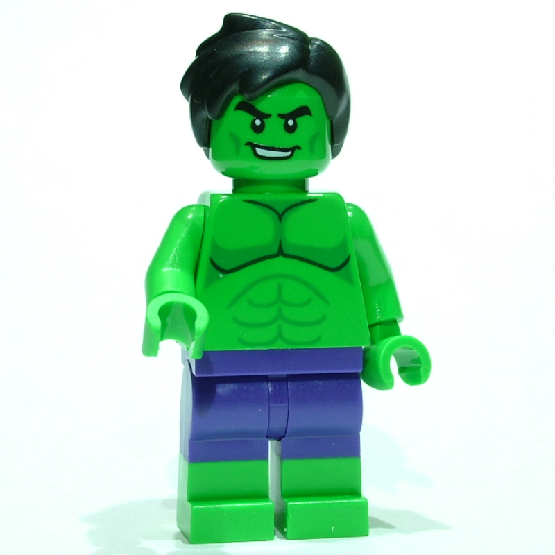 LEGO Hulk, Dark Purple Pants, Dual Molded Legs, Smirk (fig-012102)
