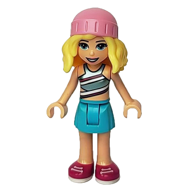 LEGO Stephanie - Silver Top, Medium Azure Skirt, Bright Pink Hat (fig-012129)