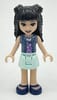 Emma - Sand Blue Top, Light Aqua Skirt, Black Hair with Buns