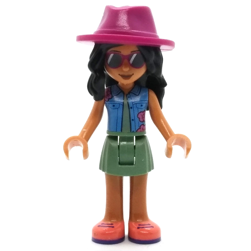 LEGO Savannah - Blue Top, Sand Green Skirt, Dark Pink Hat (fig-012140)