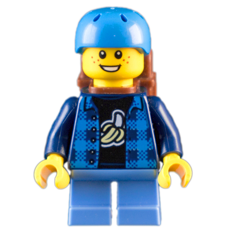 LEGO Kid - Dark Blue Torso, Medium Blue Legs, Dark Azure Helmet, Backpack (fig-012146)