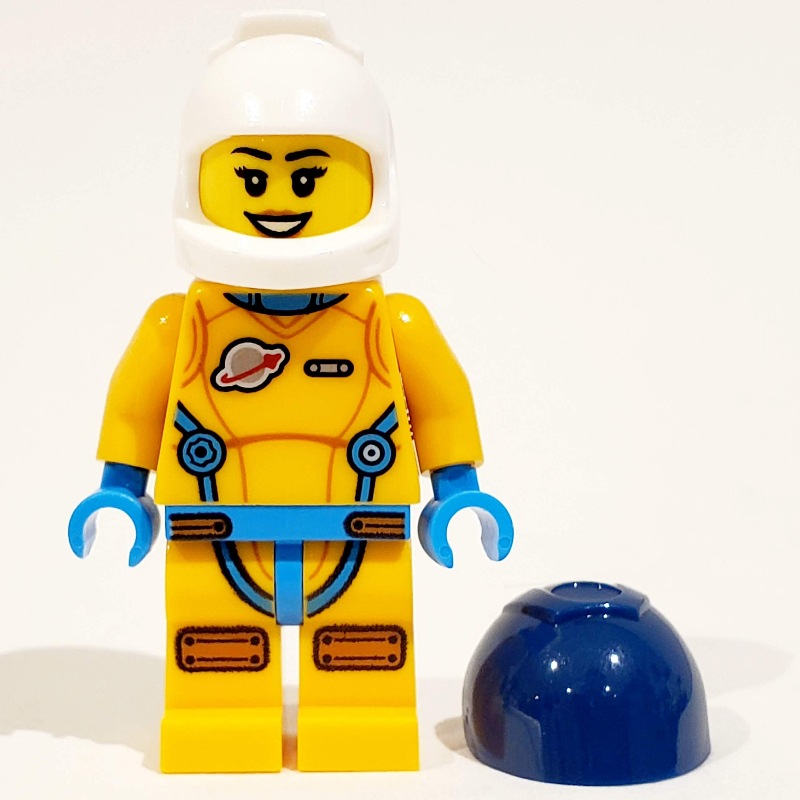 LEGO Astronaut, Female, Bright Light Orange Suit, Dark Blue Visor (fig-012170)