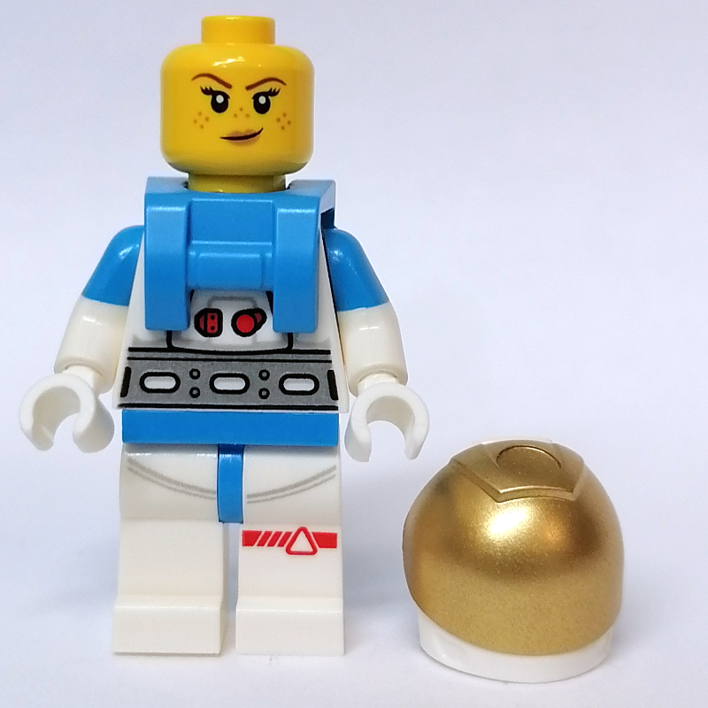 LEGO Astronaut, Female, White Suit, Gold Visor, Closed Mouth (fig-012177)