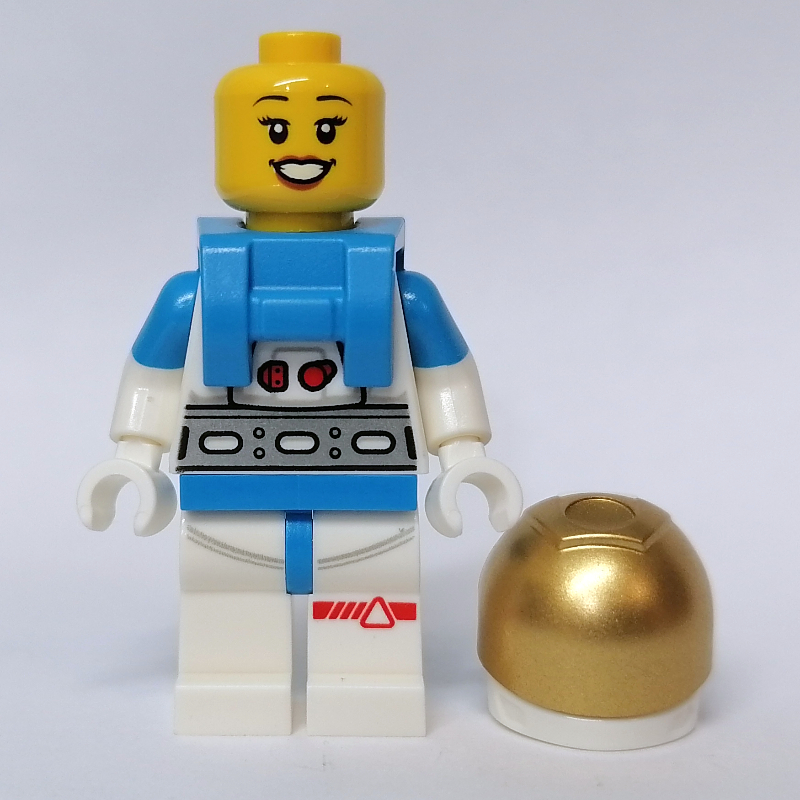 LEGO Astronaut, Female, White Suit, Gold Visor, Open Mouth (fig-012178)