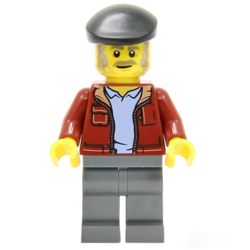 LEGO Dark Red Torso, Dark Bluish Gray Legs, Black Cap (fig-012286)