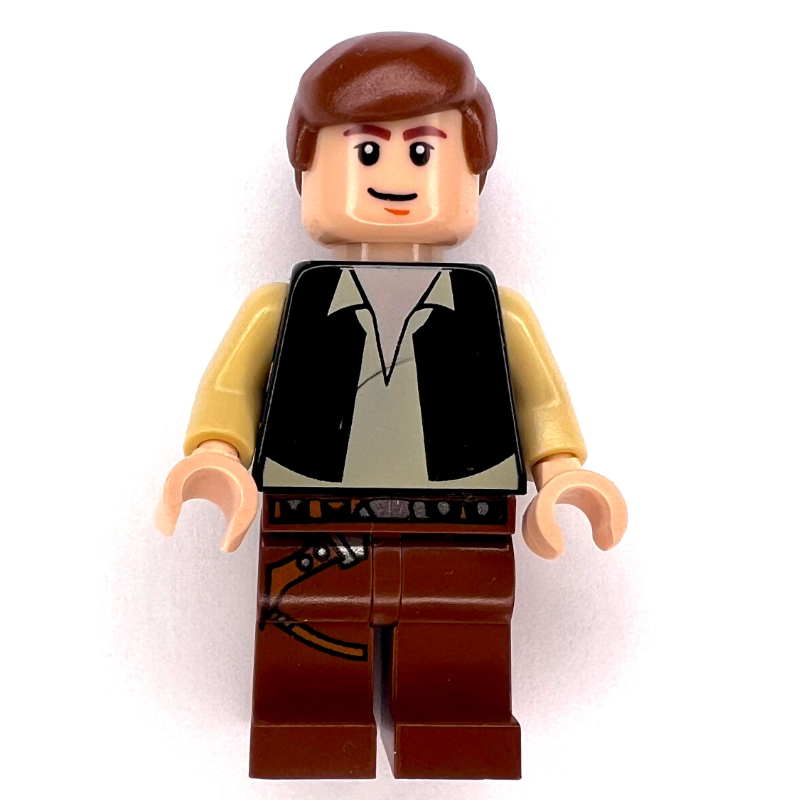 LEGO Han Solo, Black Vest, Reddish Brown Legs, Black Eyes - 3626c Head (fig-012292)