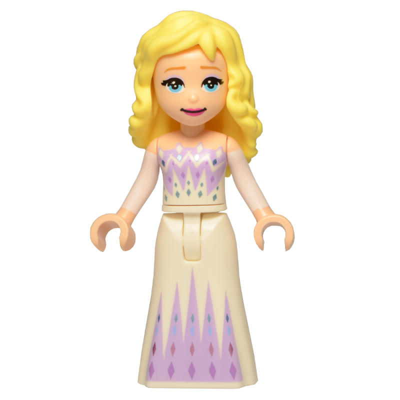 LEGO Elsa, Medium Lavender and White Dress, No Cape (fig-012320)