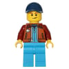 Man, Dark Orange Jacket, Dark Azure Legs, Dark Blue Cap