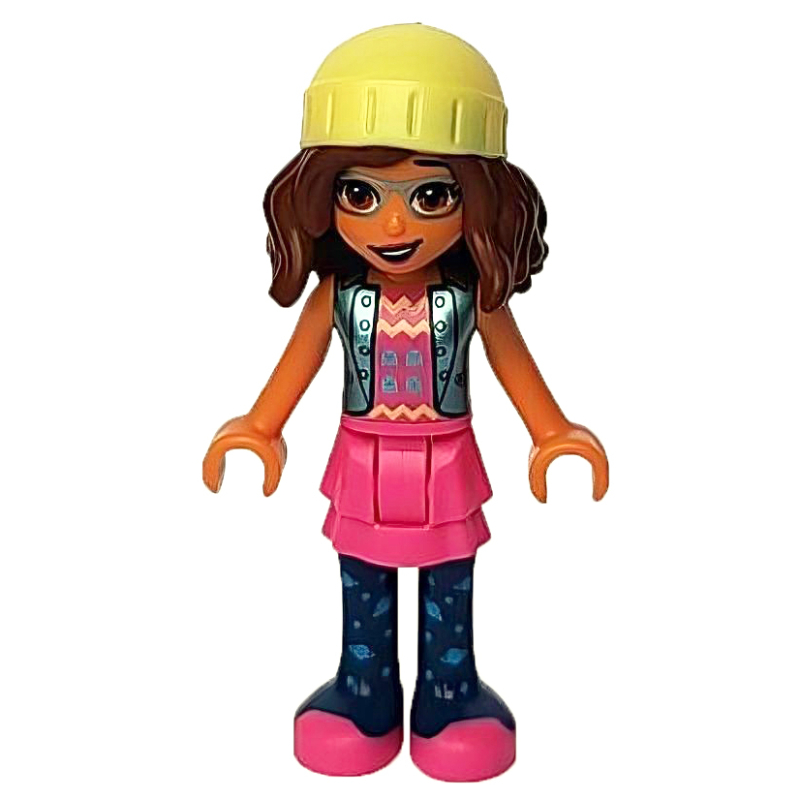 LEGO Olivia - Metallic Blue Jacket, Dark Pink Skirt, Bright Light Yellow Cap (fig-012333)