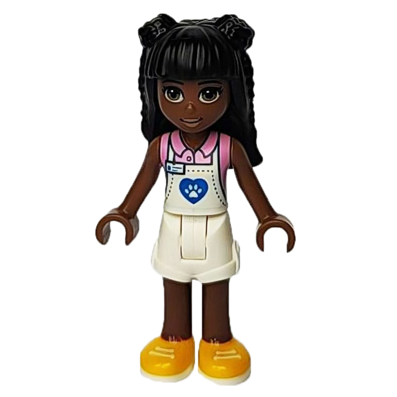 LEGO Priyanka - White Apron and Shorts, Black Hair (fig-012334)