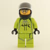 Race Driver, Lime Racing Suit, Black Helmet, Glasses