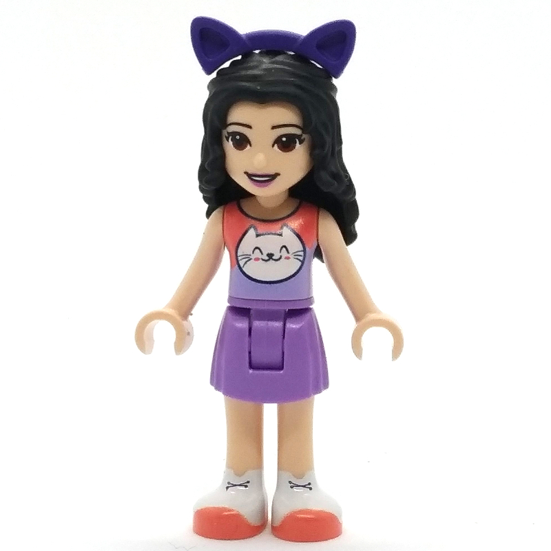 LEGO Emma - Coral Top, Medium Lavender Skirt, Dark Purple Cat Ears (fig-012354)