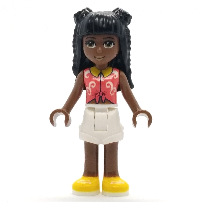 LEGO Priyanka - Coral Top, White Shorts, Black Hair (fig-012355)