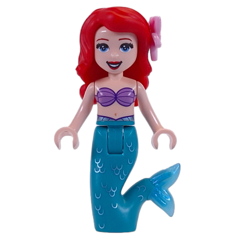 LEGO Ariel - Mermaid Form, Dark Turquoise Tail, Bright Pink Flower (fig-012364)
