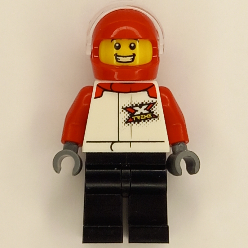 LEGO Sam Speedster - White Torso, Black Legs, Red Helmet (fig-012376)