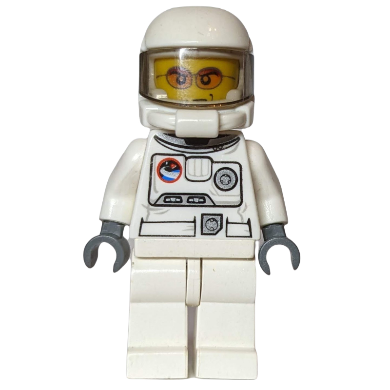 LEGO Astronaut, White, Space Helmet with Trans-Brown Visor, Orange Sunglasses (3626c Head) (fig-012377)