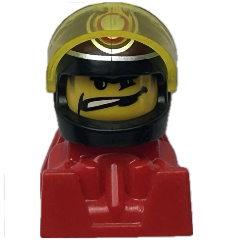 LEGO Racer - Black Helmet,  Trans-Yellow Visor, Red Body (fig-012452)