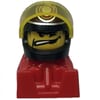 Racer - Black Helmet, Trans-Yellow Visor, Red Body