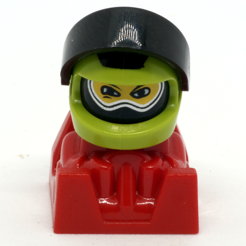 LEGO Racer - Lime Helmet,  Black Visor, Red Body (fig-012453)