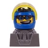 Racer - Blue Helmet, Trans-Yellow Visor, Dark Gray Body