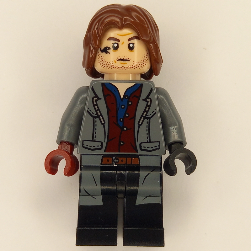 LEGO Rainn DeLaCourt - Dark Bluish Gray Jacket, Red Shirt (fig-012491)