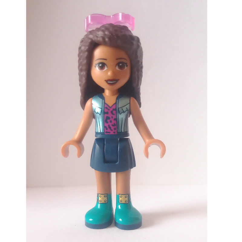 LEGO Andrea - Silver Jacket, Dark Blue Skirt, Sunglasses (fig-012555)