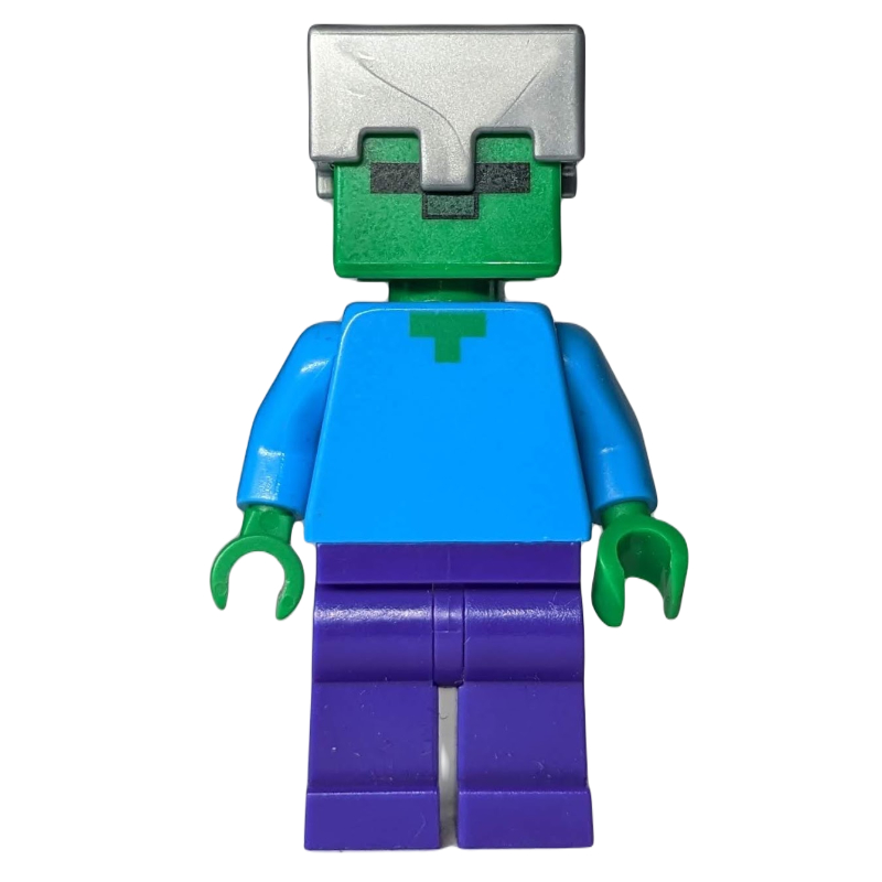 LEGO Zombie, Flat Silver Helmet (fig-012641)