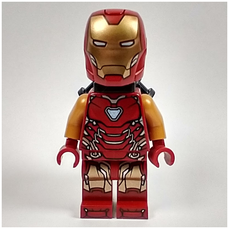 LEGO Iron Man Mark 85 Armor, Pearl Gold Arms, Trans-Light Blue Head (fig-012661)