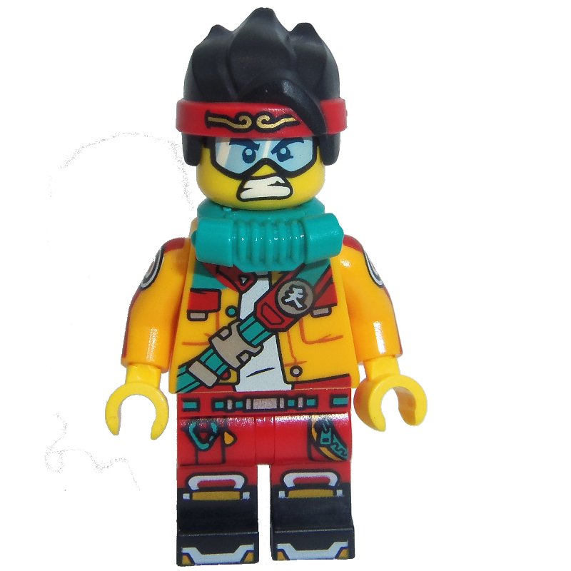 LEGO Monkie Kid, Bright Light Orange Jacket, Breathing Apparatus, Goggles (fig-012669)