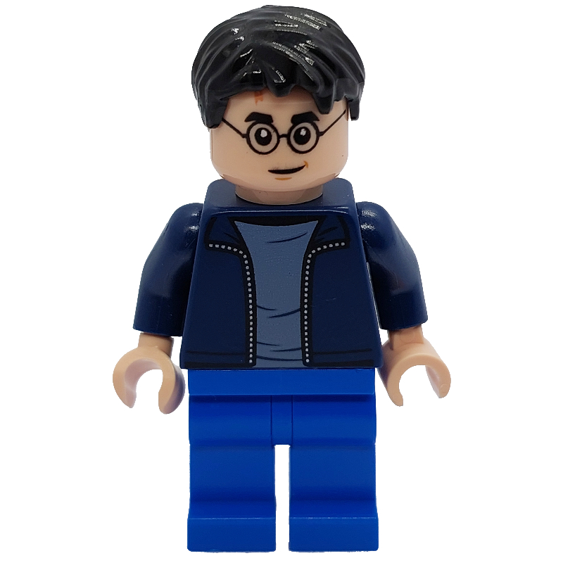 LEGO Harry Potter, Open Dark Blue Jacket over White Shirt, Blue Legs (fig-012676)