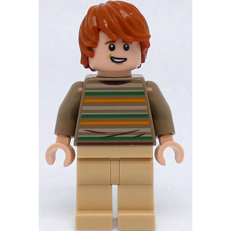 LEGO Ron Weasley, Dark Tan Sweater with Green and Orange Stripes (fig-012684)