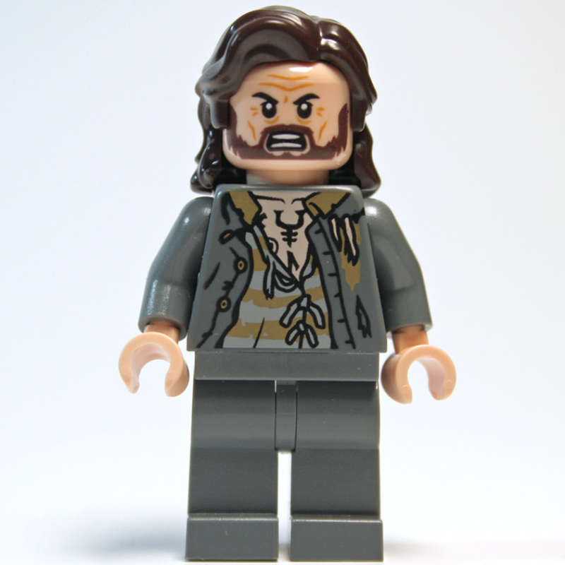 LEGO Sirius Black, Dark Bluish Gray Prison Outfit with Long Jacket, Plain Legs (fig-012688)