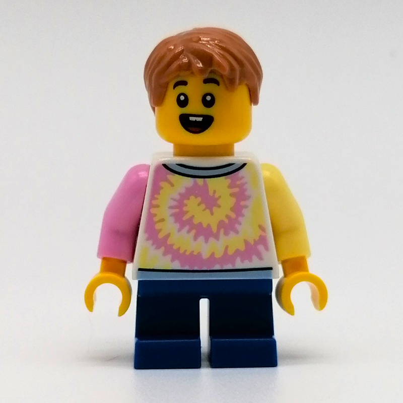 LEGO Boy, Tie-dye Shirt, Short Blue Legs (fig-012768)