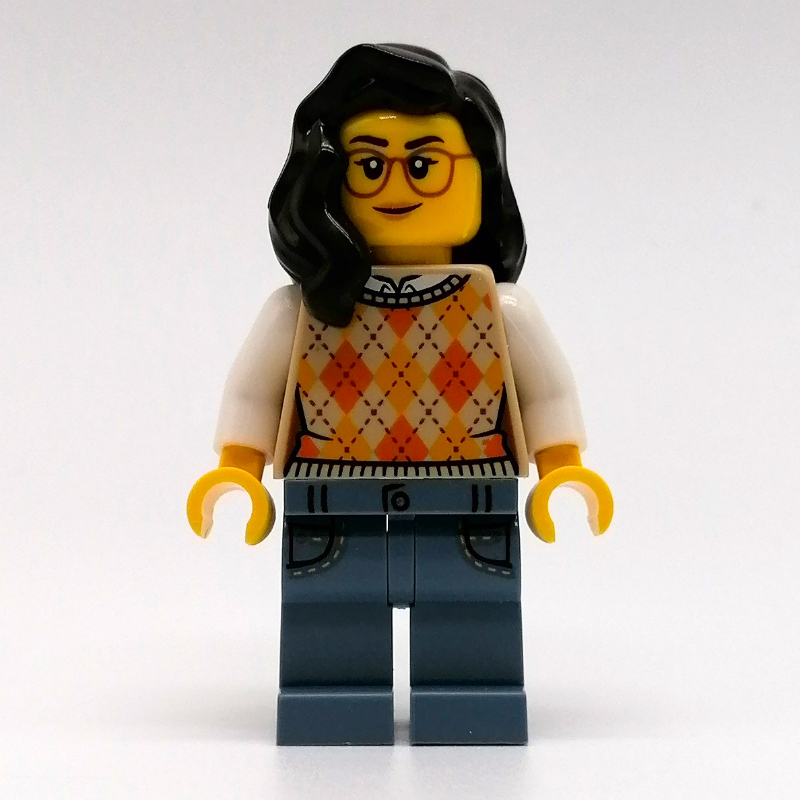 LEGO Woman, Argyle Sweater, Sand Blue Legs (fig-012769)