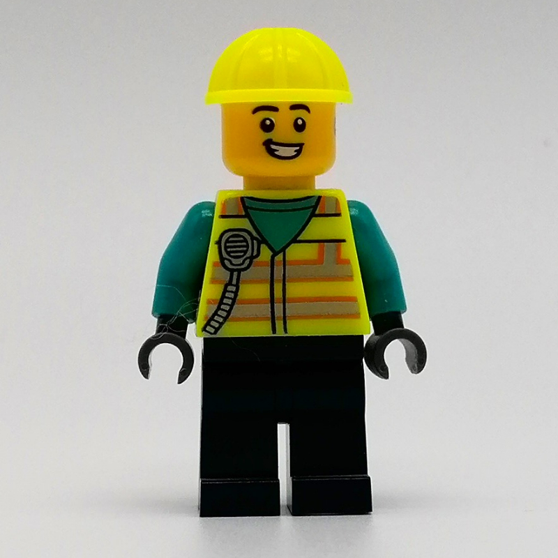 LEGO Man, Vibrant Yellow Safety Vest and Helmet (fig-012772)