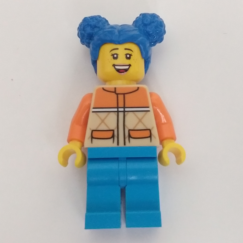 LEGO Woman, Tan Jacket, Blue Hair (fig-012779)