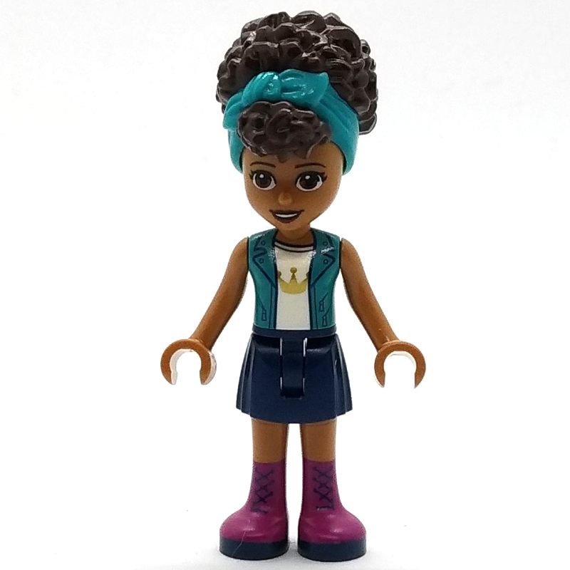 LEGO Andrea - Dark Turquoise Jacket, Dark Blue Skirt, Dark Turquoise Ribbon (fig-012792)
