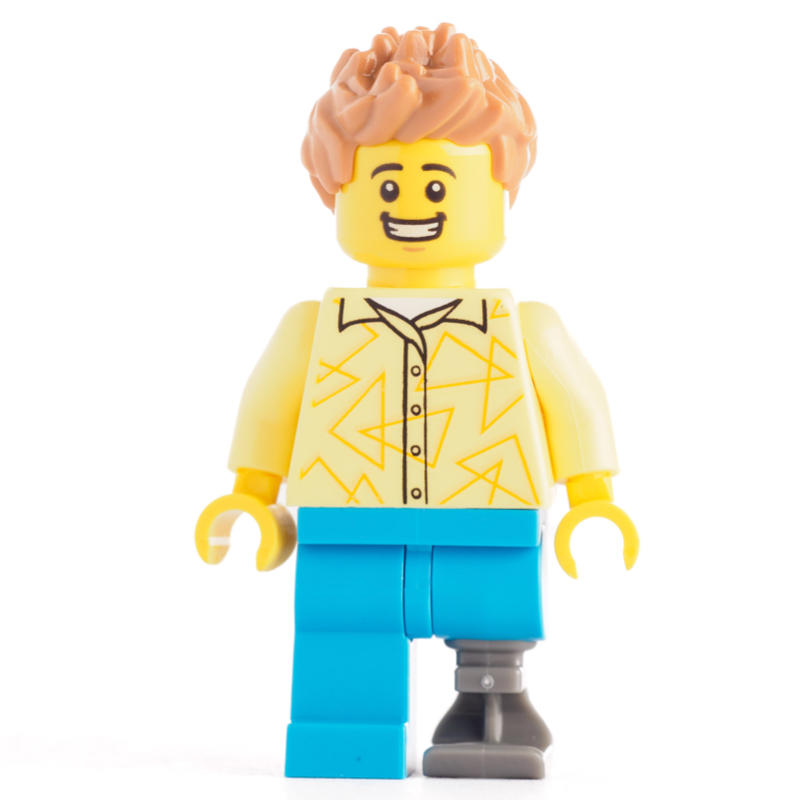 LEGO Man, Bright Light Yellow Shirt, Prosthetic Leg (fig-012801)