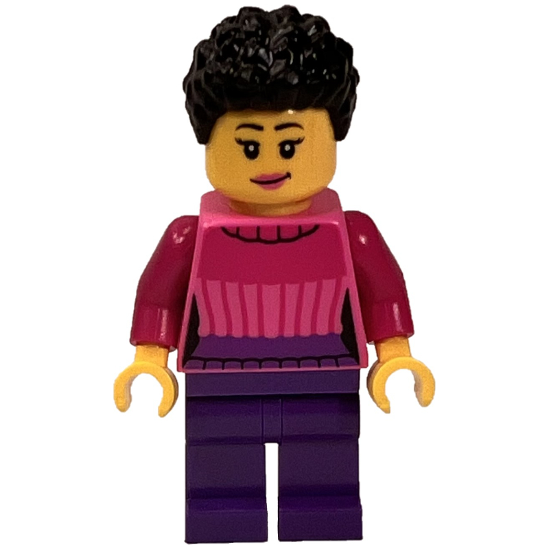 LEGO Woman, Dark Pink Sweater, Dark Purple Legs (fig-012802)
